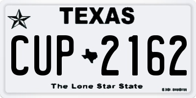 TX license plate CUP2162