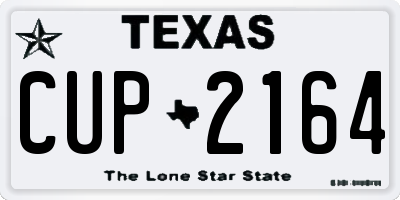 TX license plate CUP2164