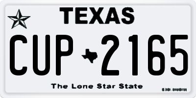 TX license plate CUP2165