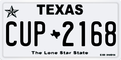 TX license plate CUP2168