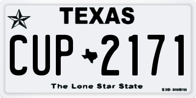 TX license plate CUP2171