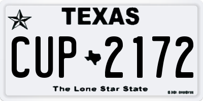 TX license plate CUP2172