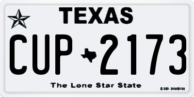 TX license plate CUP2173