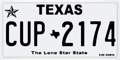 TX license plate CUP2174