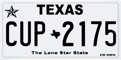 TX license plate CUP2175