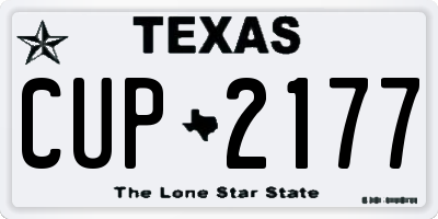 TX license plate CUP2177