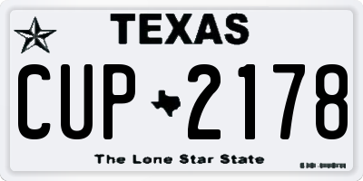 TX license plate CUP2178