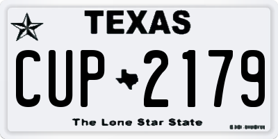 TX license plate CUP2179