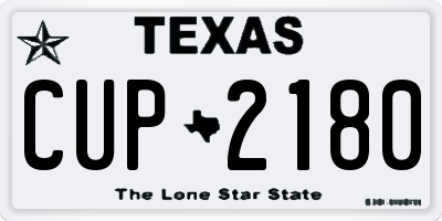TX license plate CUP2180