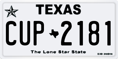 TX license plate CUP2181