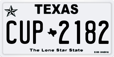 TX license plate CUP2182