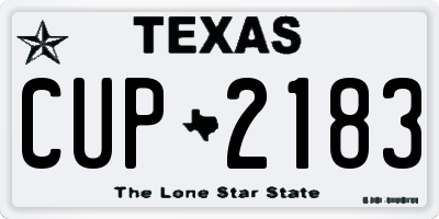 TX license plate CUP2183