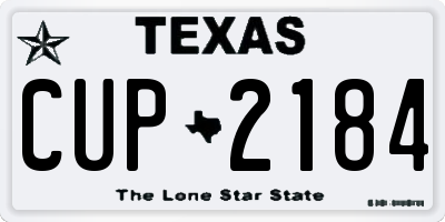 TX license plate CUP2184