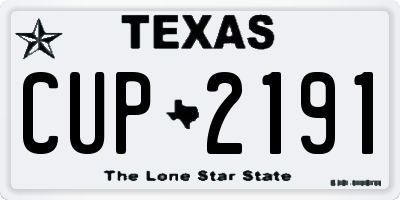 TX license plate CUP2191