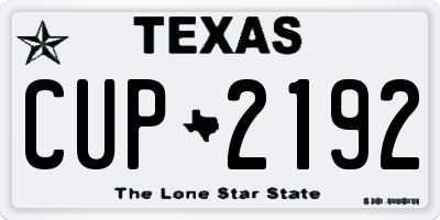 TX license plate CUP2192