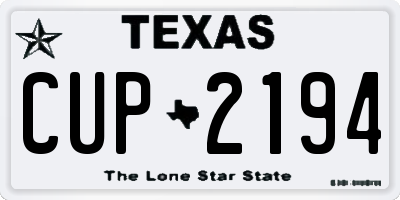 TX license plate CUP2194
