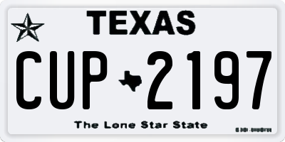 TX license plate CUP2197
