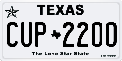 TX license plate CUP2200