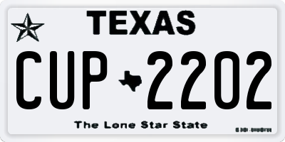 TX license plate CUP2202