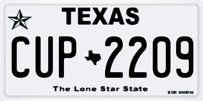 TX license plate CUP2209