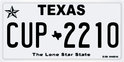 TX license plate CUP2210