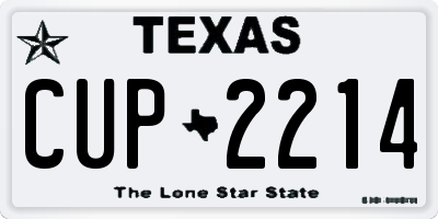 TX license plate CUP2214