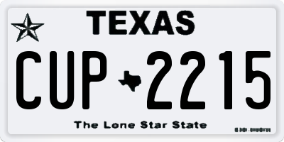TX license plate CUP2215