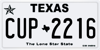 TX license plate CUP2216