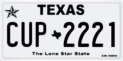 TX license plate CUP2221