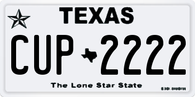 TX license plate CUP2222