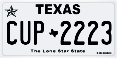 TX license plate CUP2223