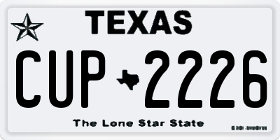 TX license plate CUP2226