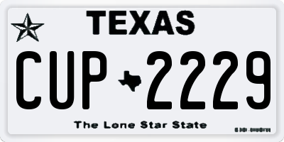 TX license plate CUP2229