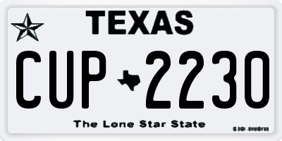TX license plate CUP2230