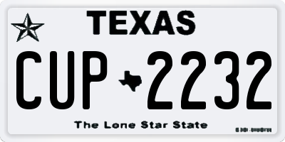 TX license plate CUP2232
