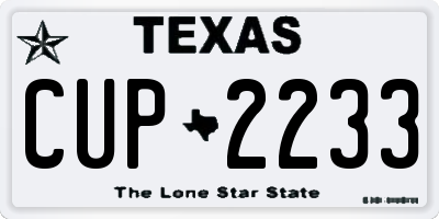 TX license plate CUP2233