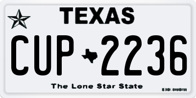 TX license plate CUP2236