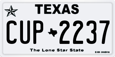 TX license plate CUP2237