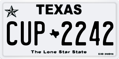 TX license plate CUP2242