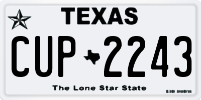 TX license plate CUP2243