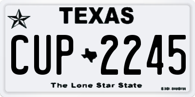 TX license plate CUP2245