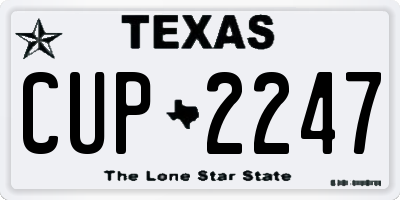 TX license plate CUP2247
