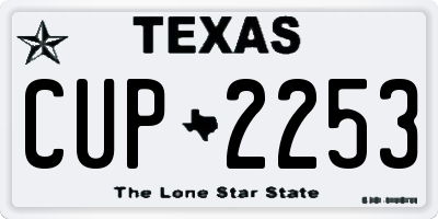 TX license plate CUP2253