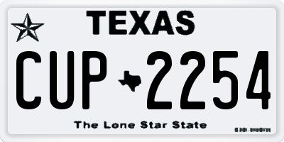 TX license plate CUP2254