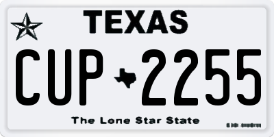 TX license plate CUP2255