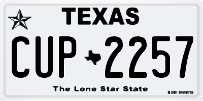 TX license plate CUP2257