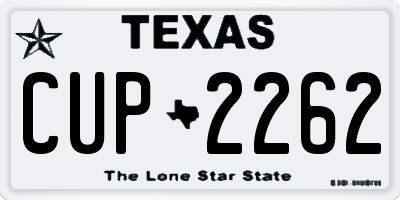 TX license plate CUP2262