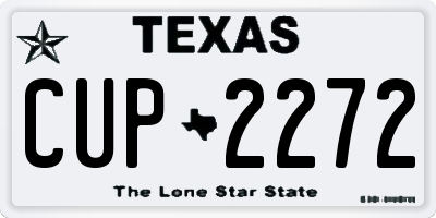 TX license plate CUP2272