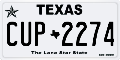 TX license plate CUP2274