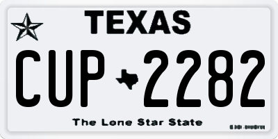 TX license plate CUP2282